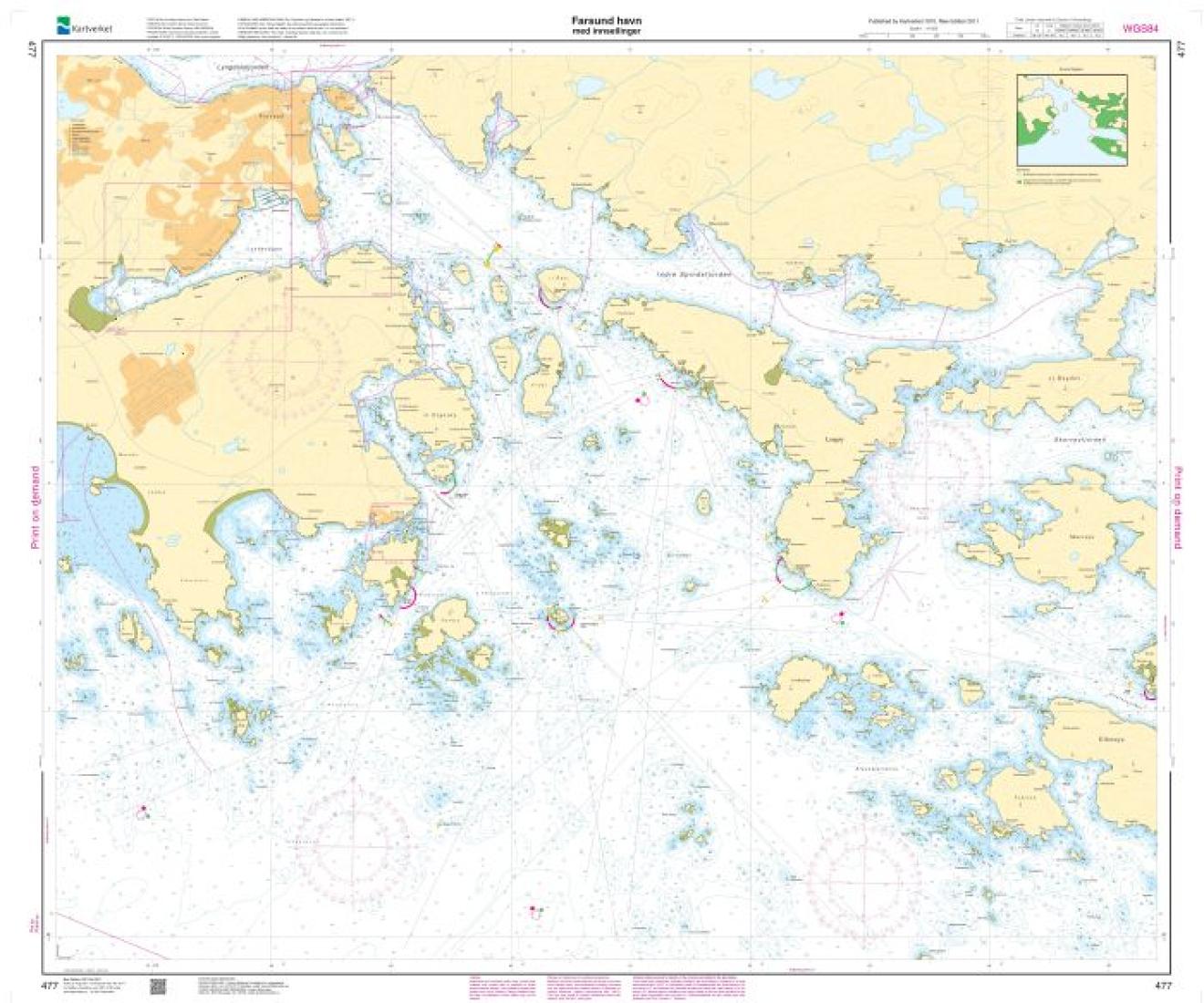 Farsund havn med innseilinger - 477 - Norway Kartverket Nautical Charts