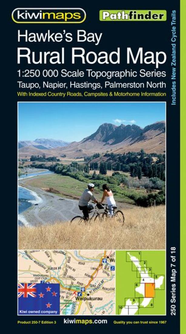 Hawke's Bay : rural road map : 1:250,000 scale topographic series : Taupo, Napier, Hastings, Palmerston north