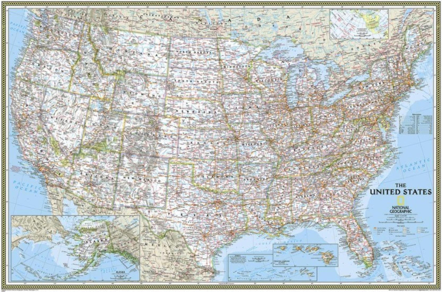 United States Classic Poster Size Wall Map - Laminated (36" x 24")