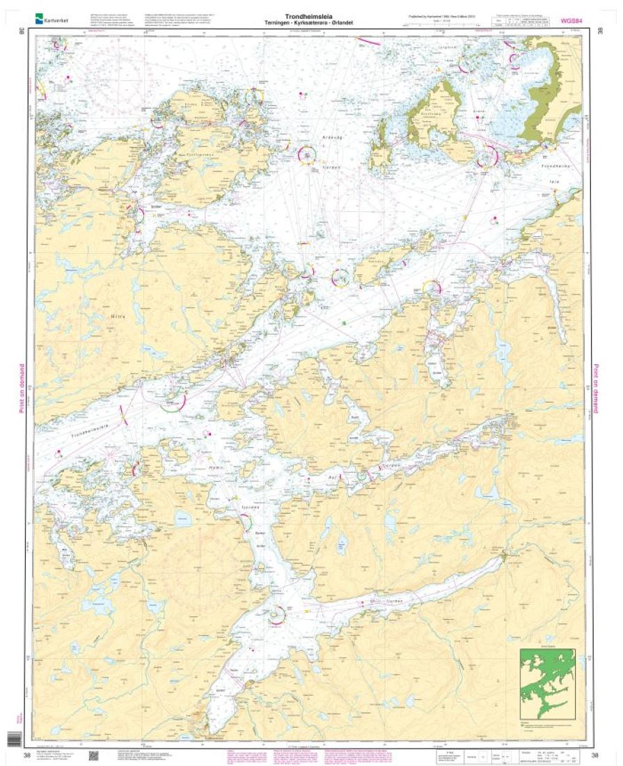Trondheimsleia Terningen - Kyrkseterøra - Ørlandet - 38 - Norway Kartverket Nautical Charts