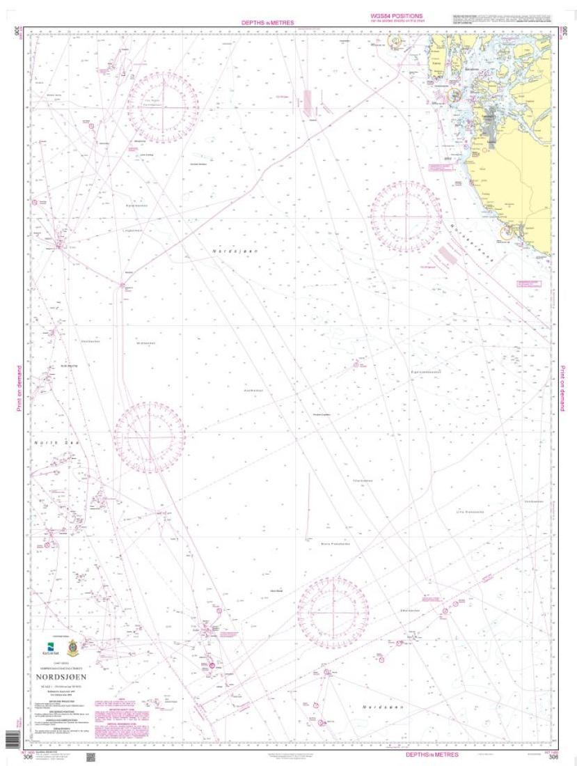 Nordsjøen - 306 - Norway Kartverket Nautical Charts