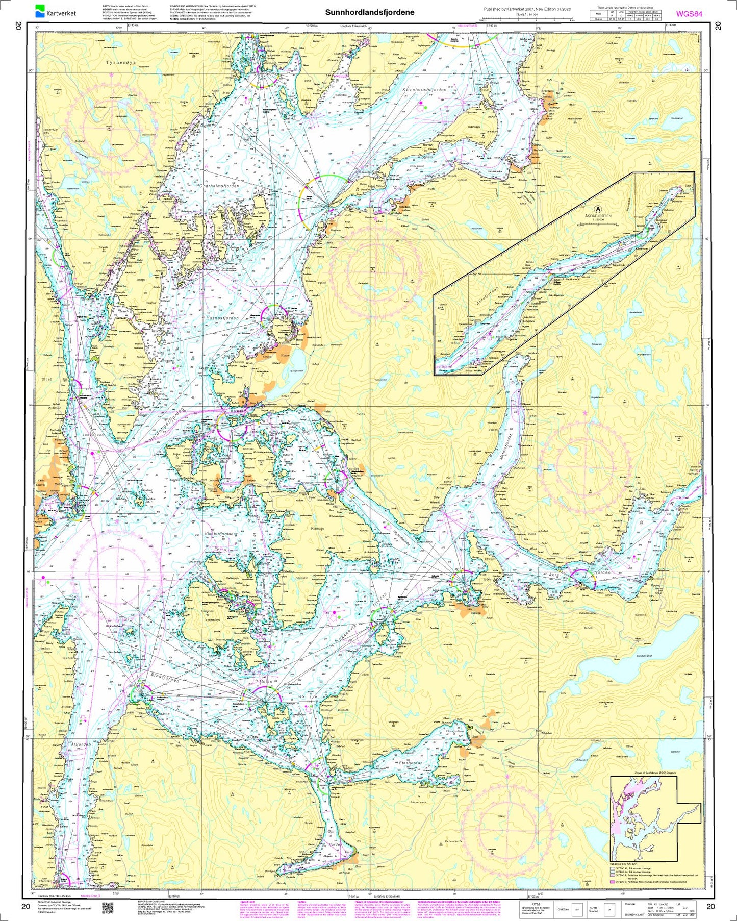 Sunnhordalandsfjordene - 20 - Norway Kartverket Nautical Charts