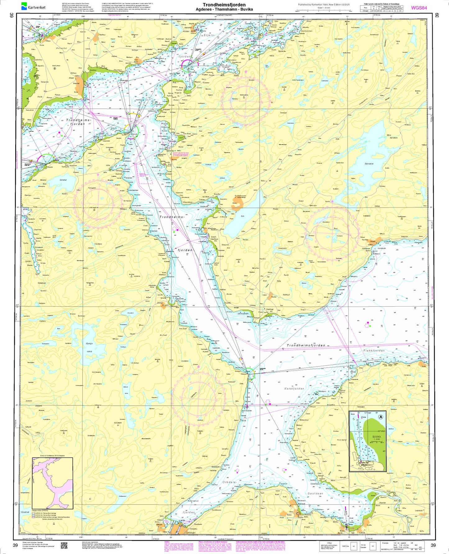 Trondheimsfjorden, Agdenes - Thamshamn - Buvika - 39 - Norway Kartverket Nautical Charts