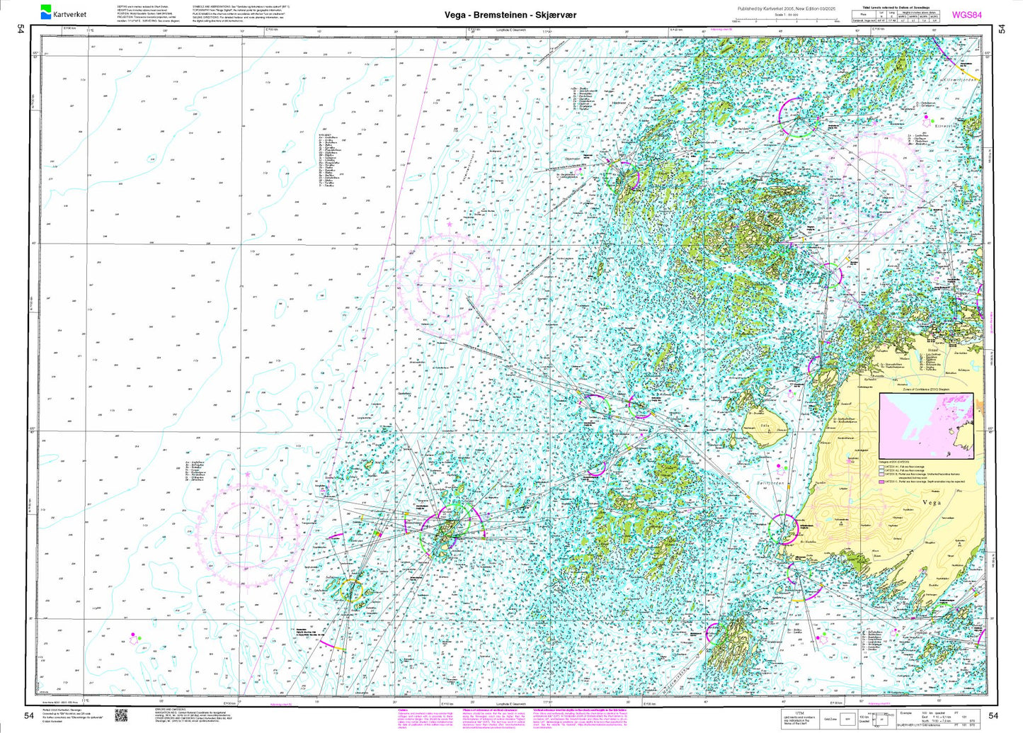 Vega - Bremsteinen - Skjærvær - 54 - Norway Kartverket Nautical Charts