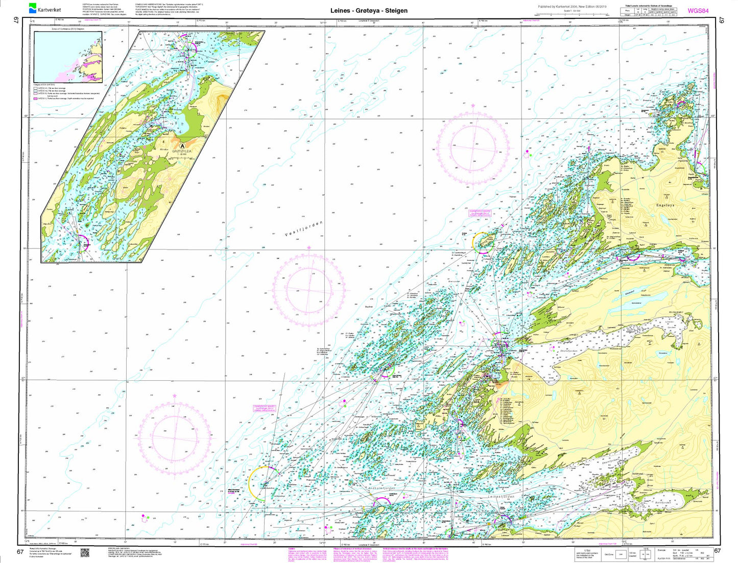 Leines - Grøtøya - Steigen - 67 - Norway Kartverket Nautical Charts