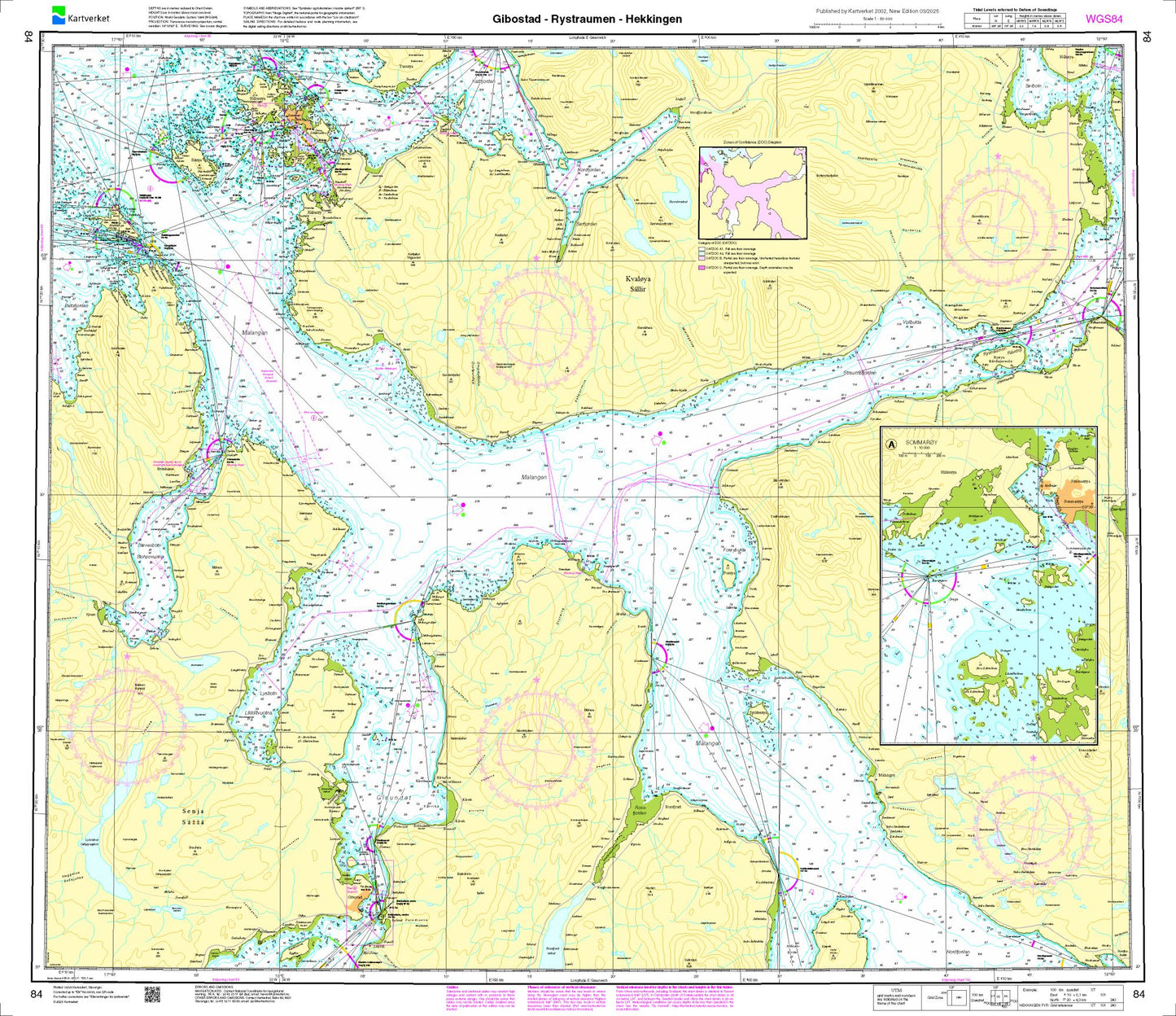 Gibostad - Rystraumen - Hekkingen - 84 - Norway Kartverket Nautical Charts