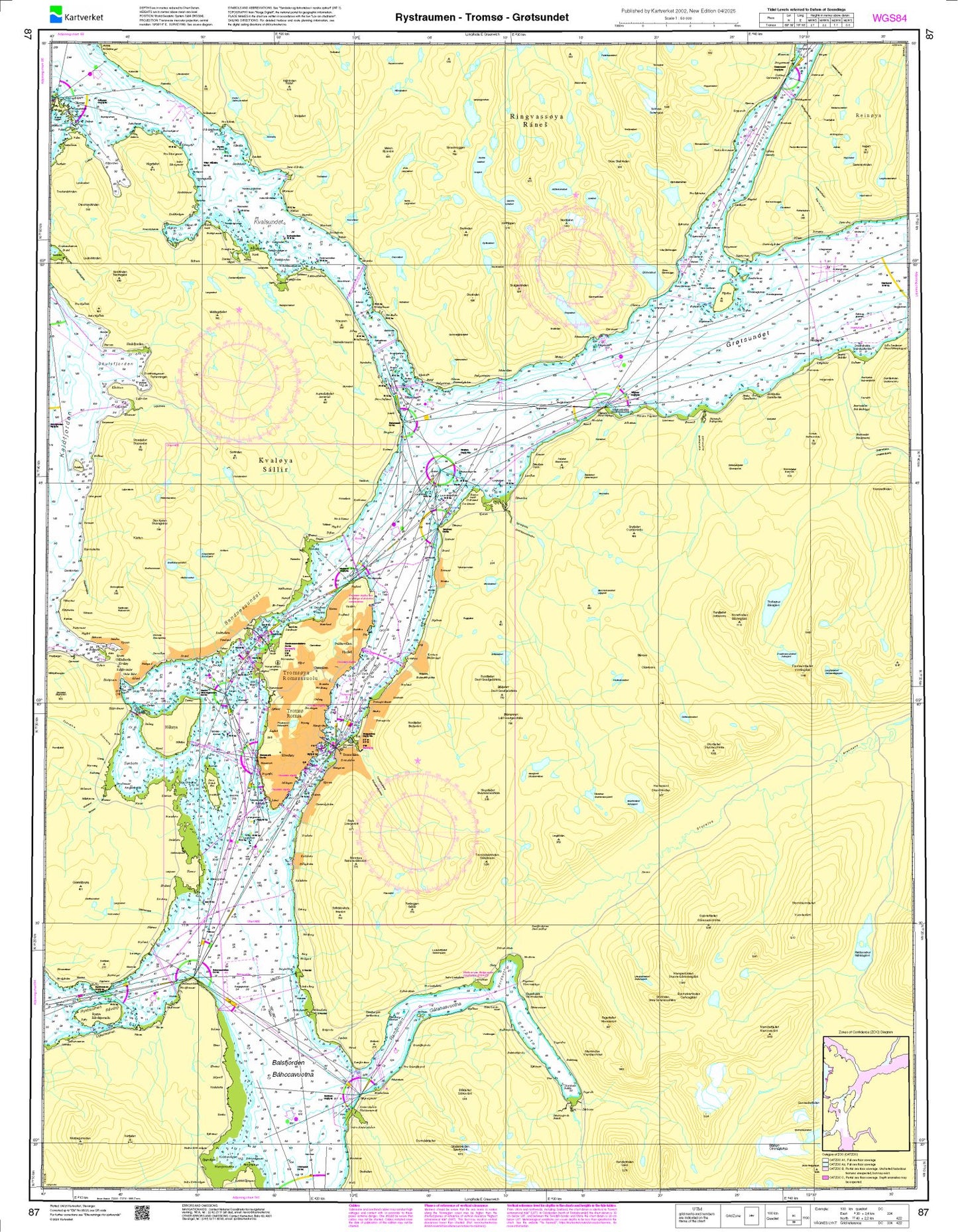 Rystraumen - Tromsø - Grøtsundet - 87 - Norway Kartverket Nautical Charts