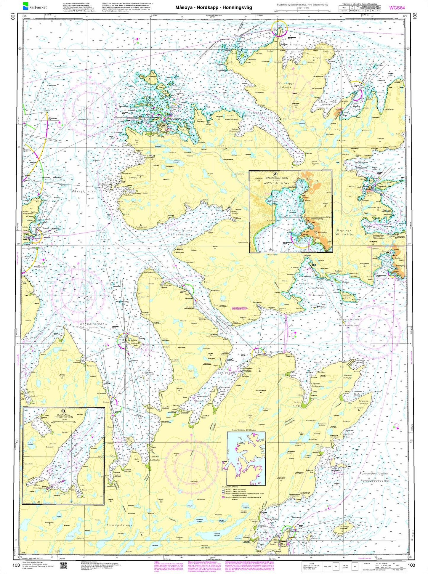 Måsøya - Nordkapp - Honningsvåg - 103 - Norway Kartverket Nautical Charts