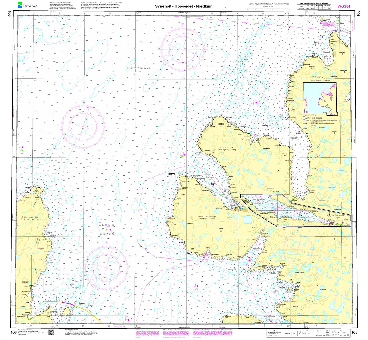 Sværholt - Hopseidet - Nordkinn - 108 - Norway Kartverket Nautical Charts
