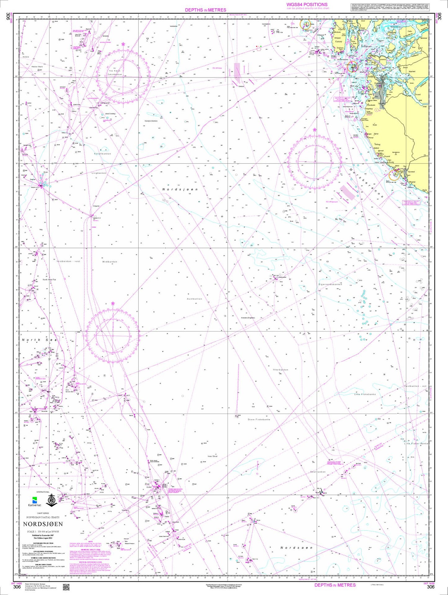 Nordsjøen - 306 - Norway Kartverket Nautical Charts