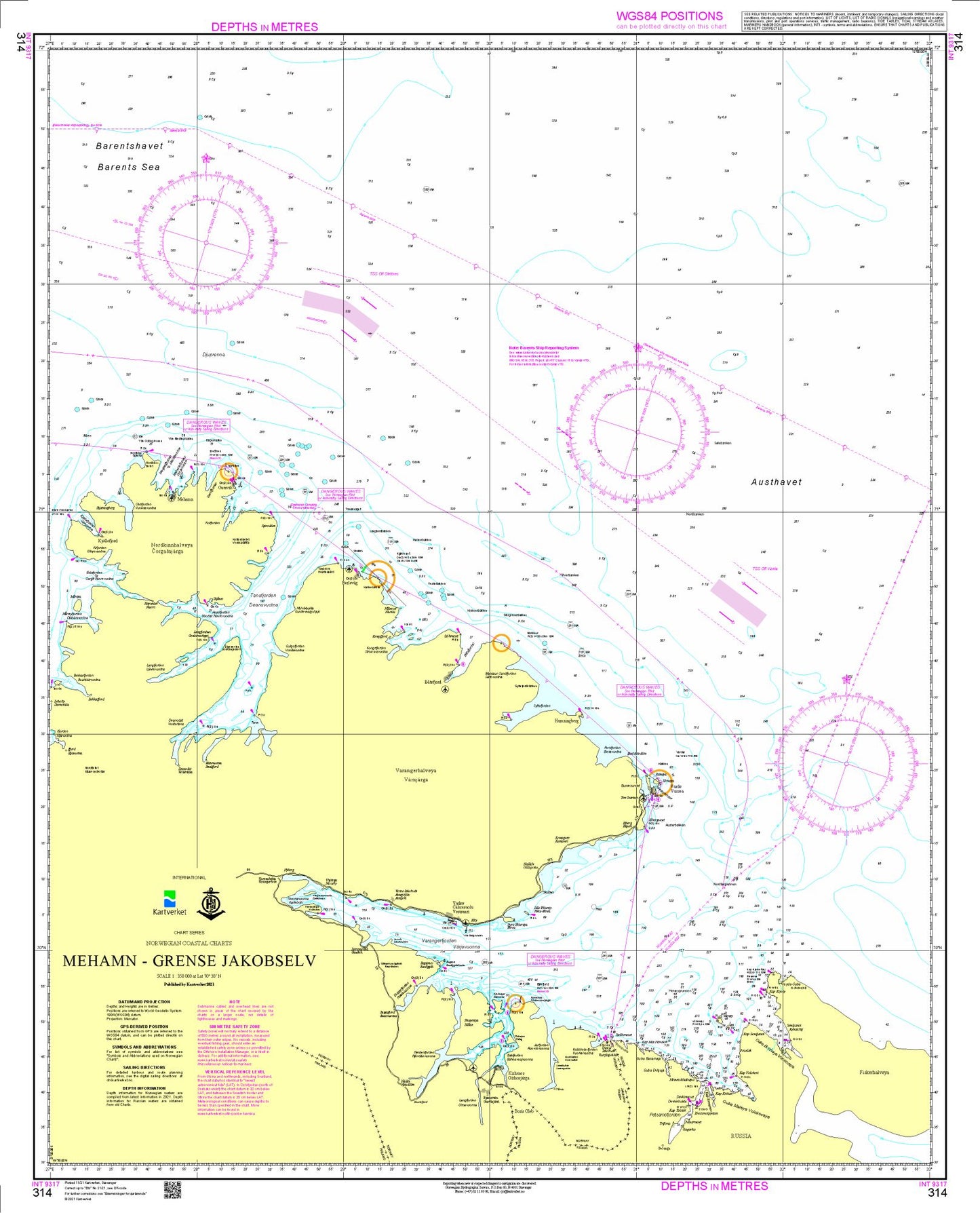 Mehamn – Grense Jakobselv - 314 - Norway Kartverket Nautical Charts