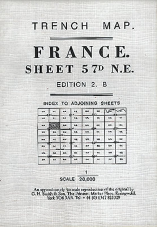 WWI: France 57D NE Monchy-au-Bois - Gommecourt - Serre Trench Map