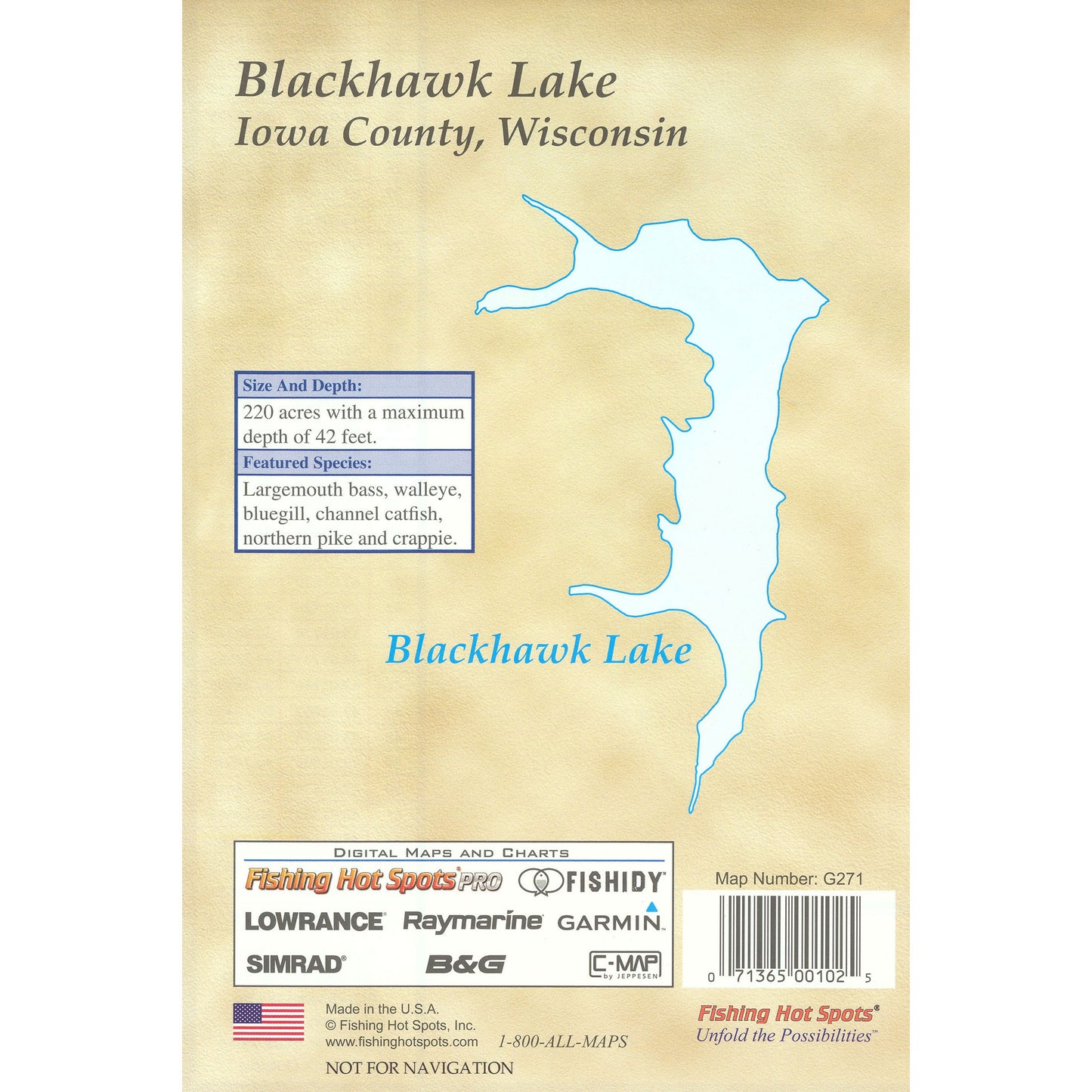 Blackhawk Lake (Iowa Co) Fishing Map