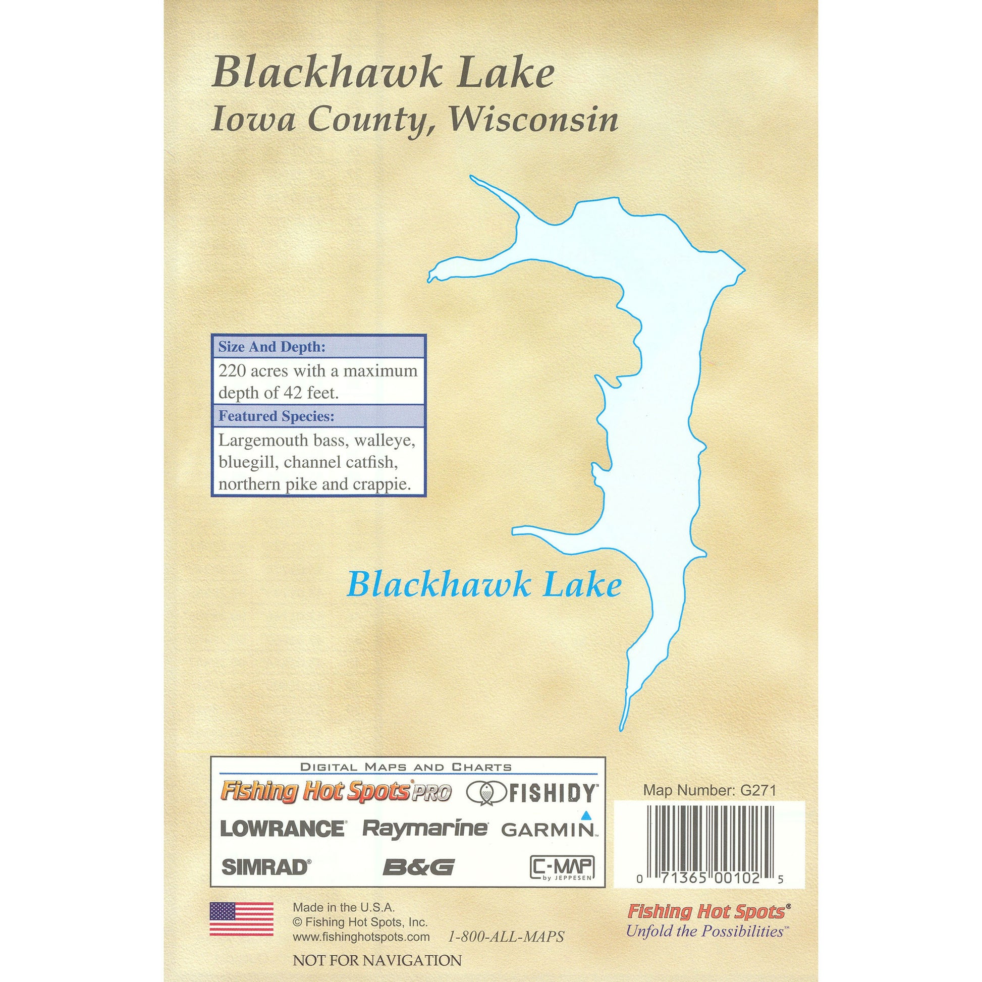 Blackhawk Lake (Iowa Co) Fishing Map