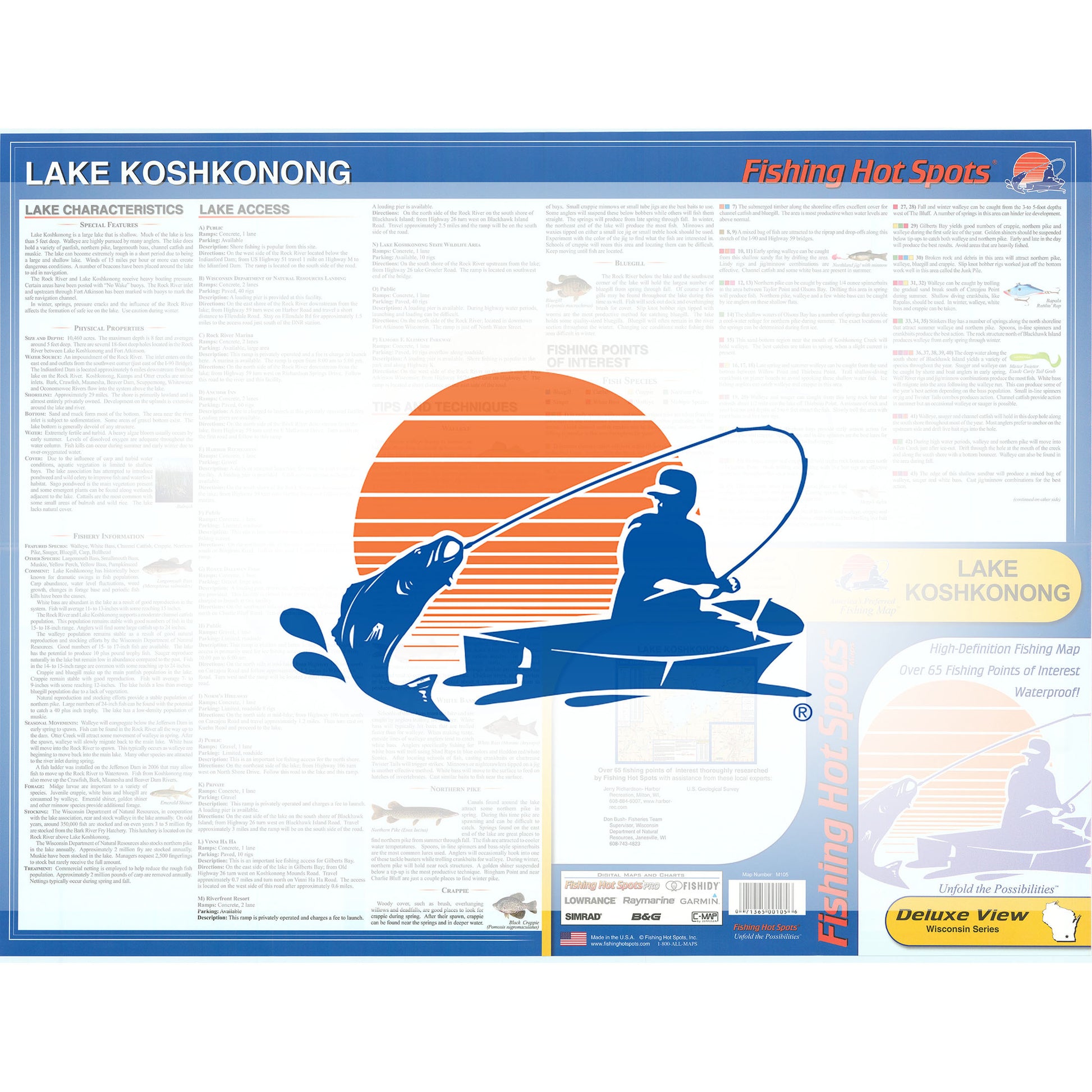 Lake Koshkonong/Rock River Fishing Map (Jefferson Co)