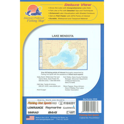 Lake Mendota Fishing Map (Dane Co)