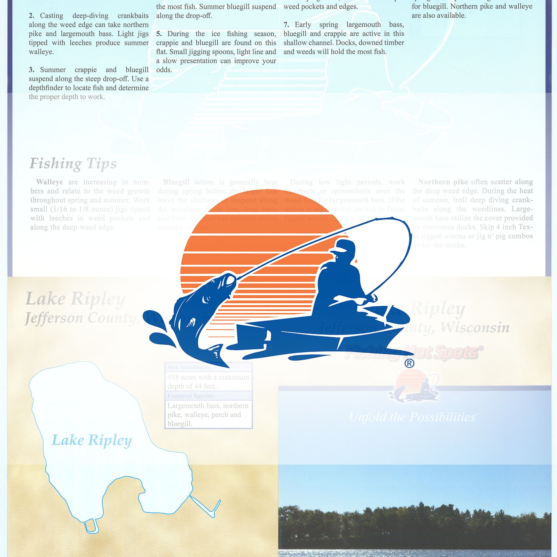 Lake Ripley Fishing Map (Jefferson Co)