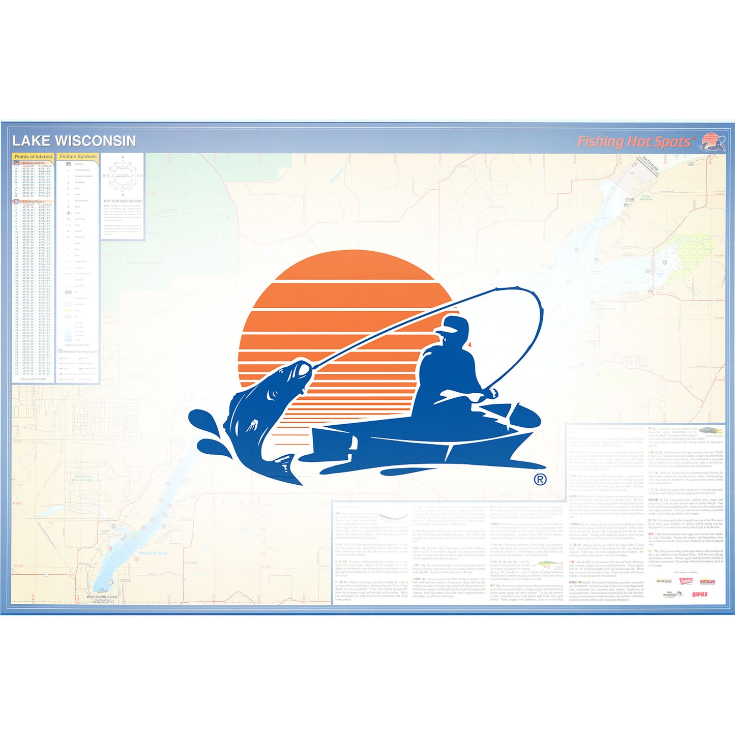 Lake Wisconsin Fishing Map (Columbia Co)