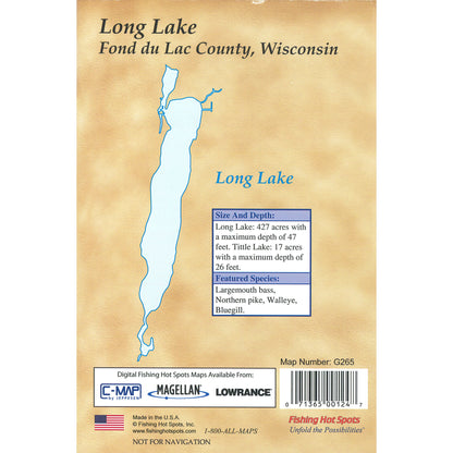 Long Lake (Fond du Lac Co) Fishing Map