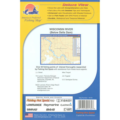 Wisconsin River-Below WI Dells Dam (Columbia Co) Fishing Map
