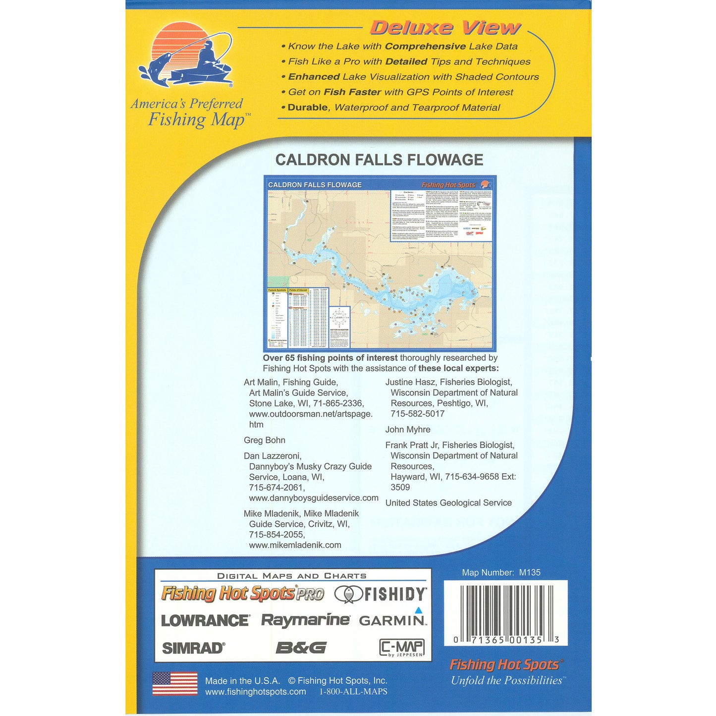Caldron Falls Flowage (Marinette Co) Fishing Map