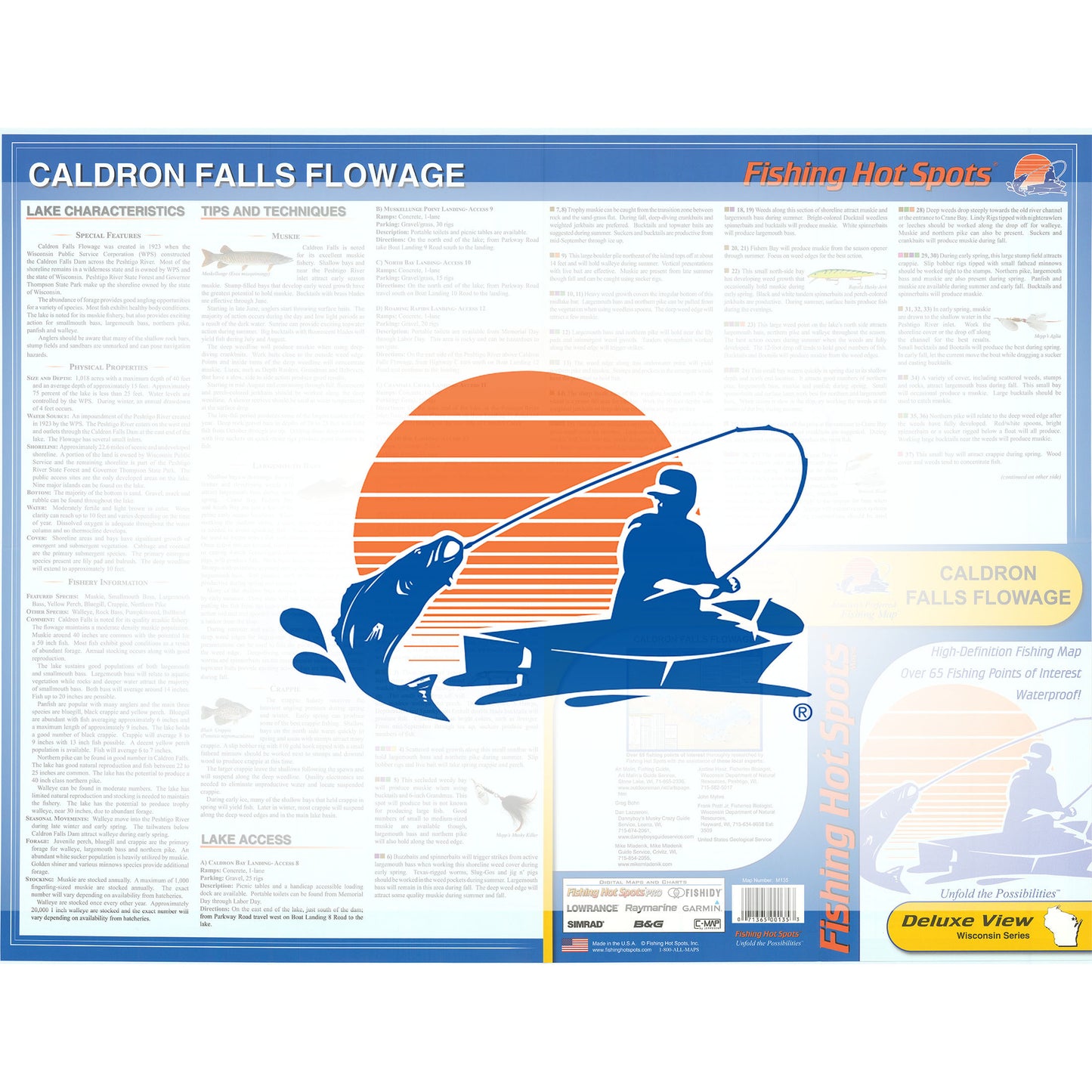 Caldron Falls Flowage (Marinette Co) Fishing Map