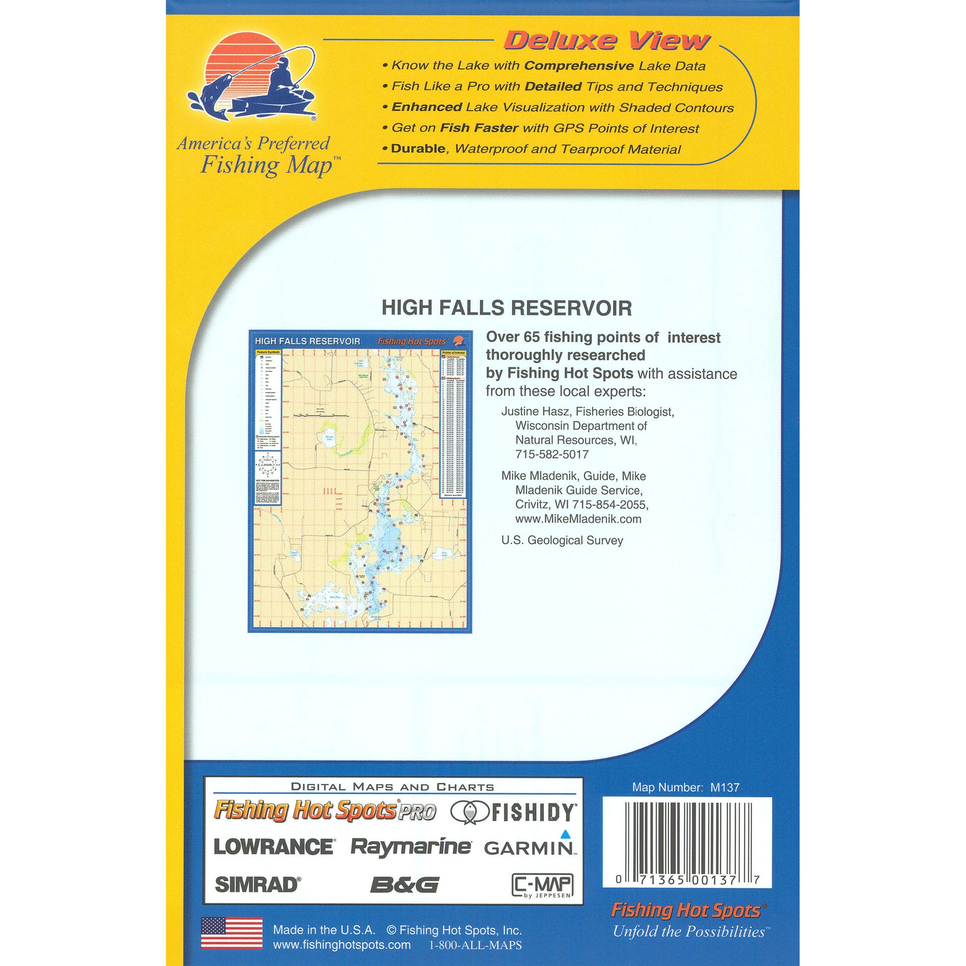 High Falls Flowage (Marinette Co) Fishing Map