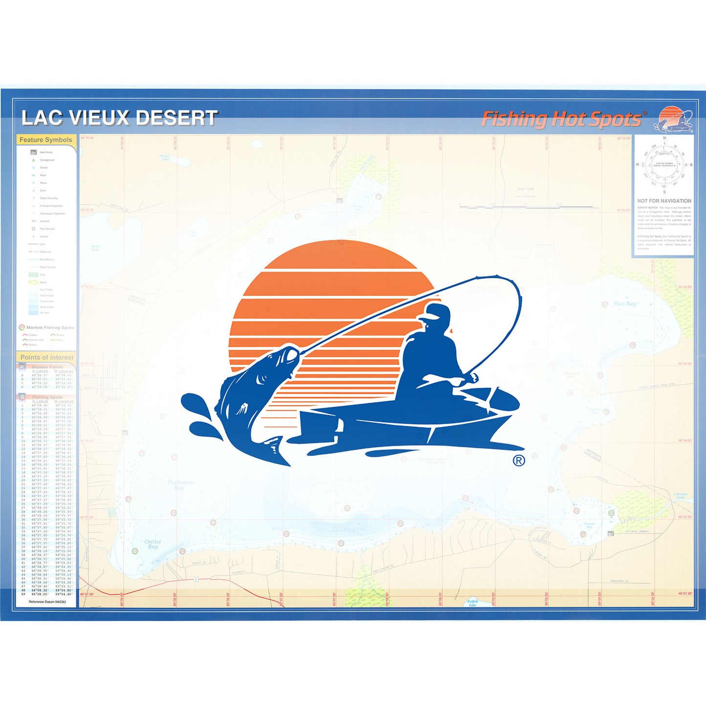 Lac Vieux Desert Fishing Map