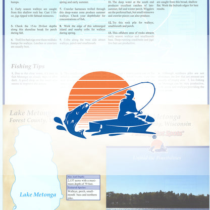 Metonga Lake Fishing Map (Forest Co)