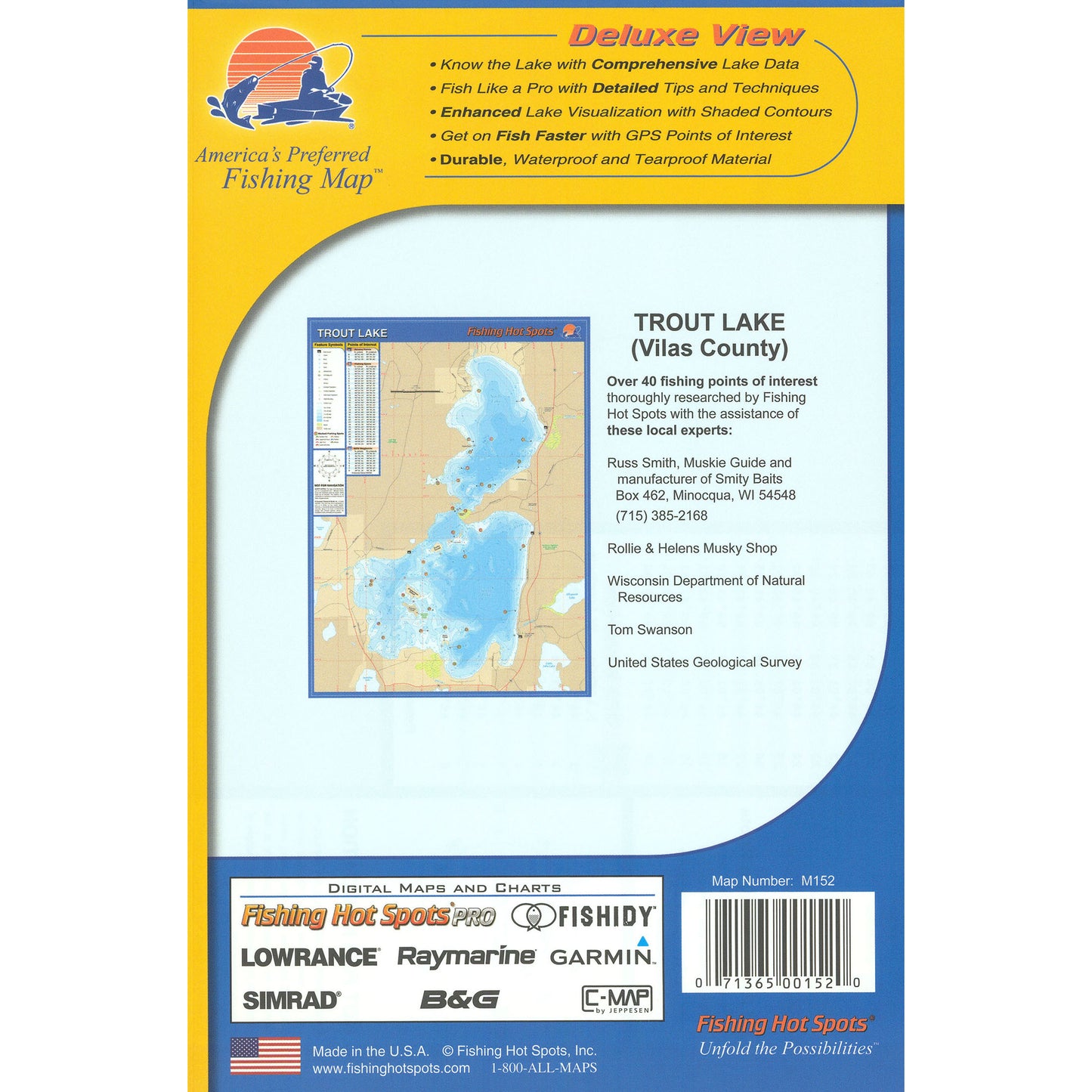 Trout Lake (Vilas Co) Fishing Map