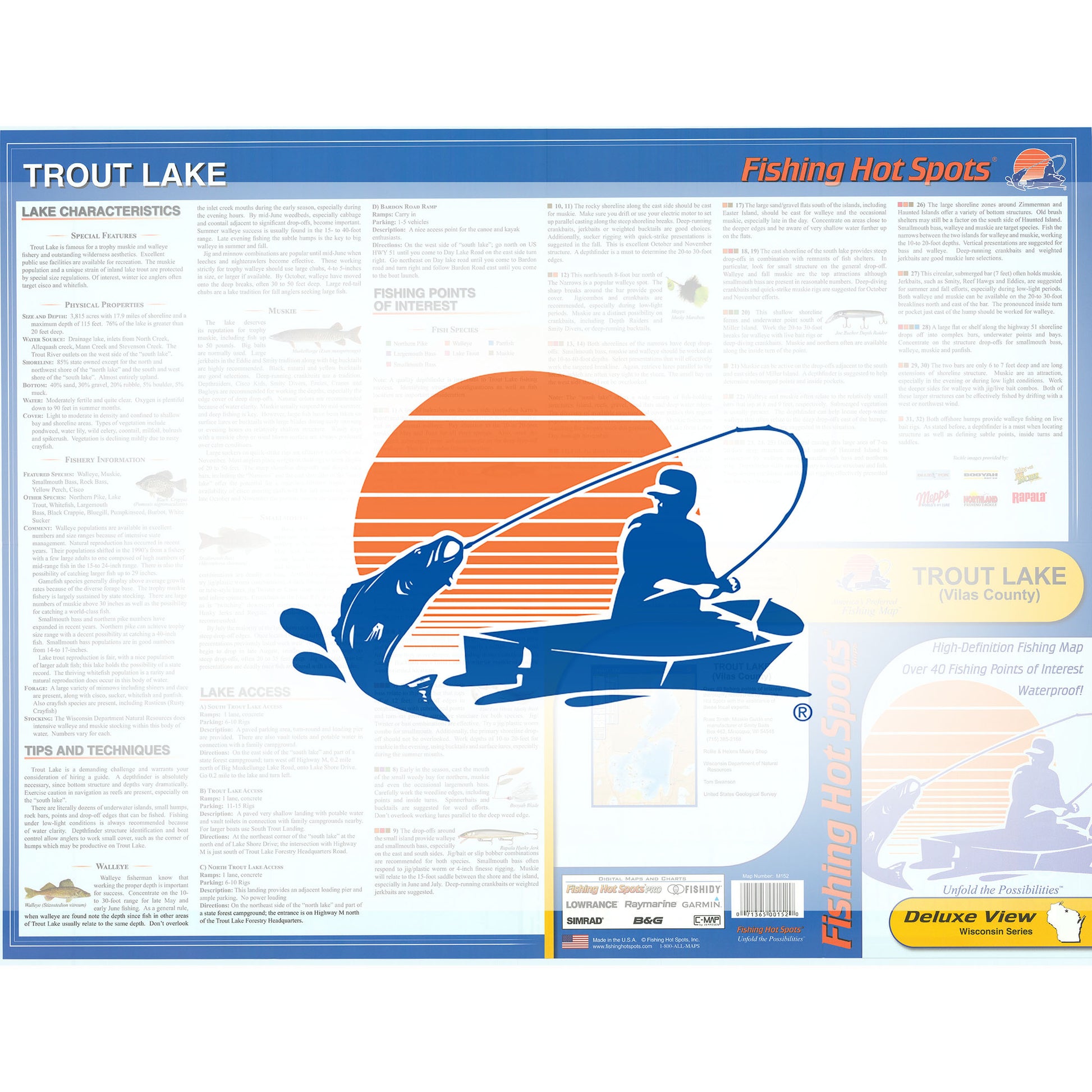 Trout Lake (Vilas Co) Fishing Map