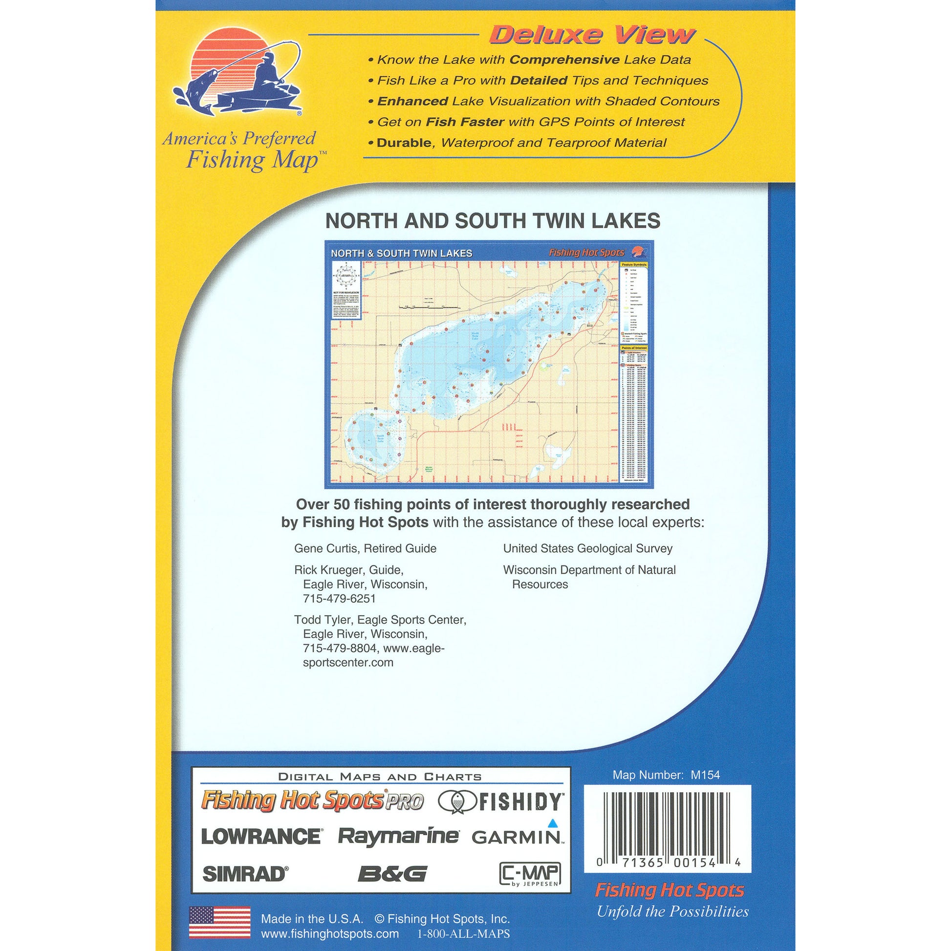 North & South Twin Lakes (Vilas Co) Fishing Map