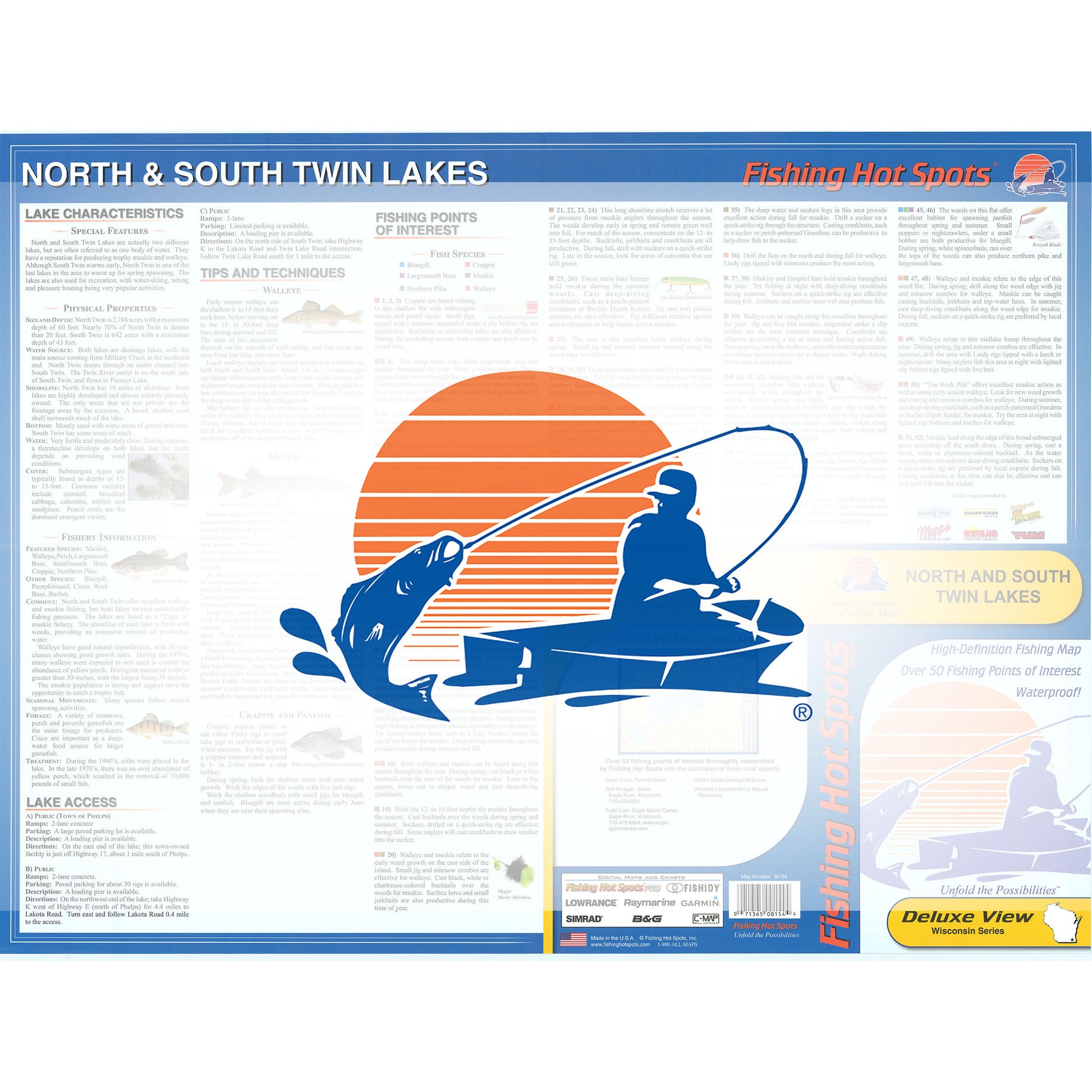 North & South Twin Lakes (Vilas Co) Fishing Map
