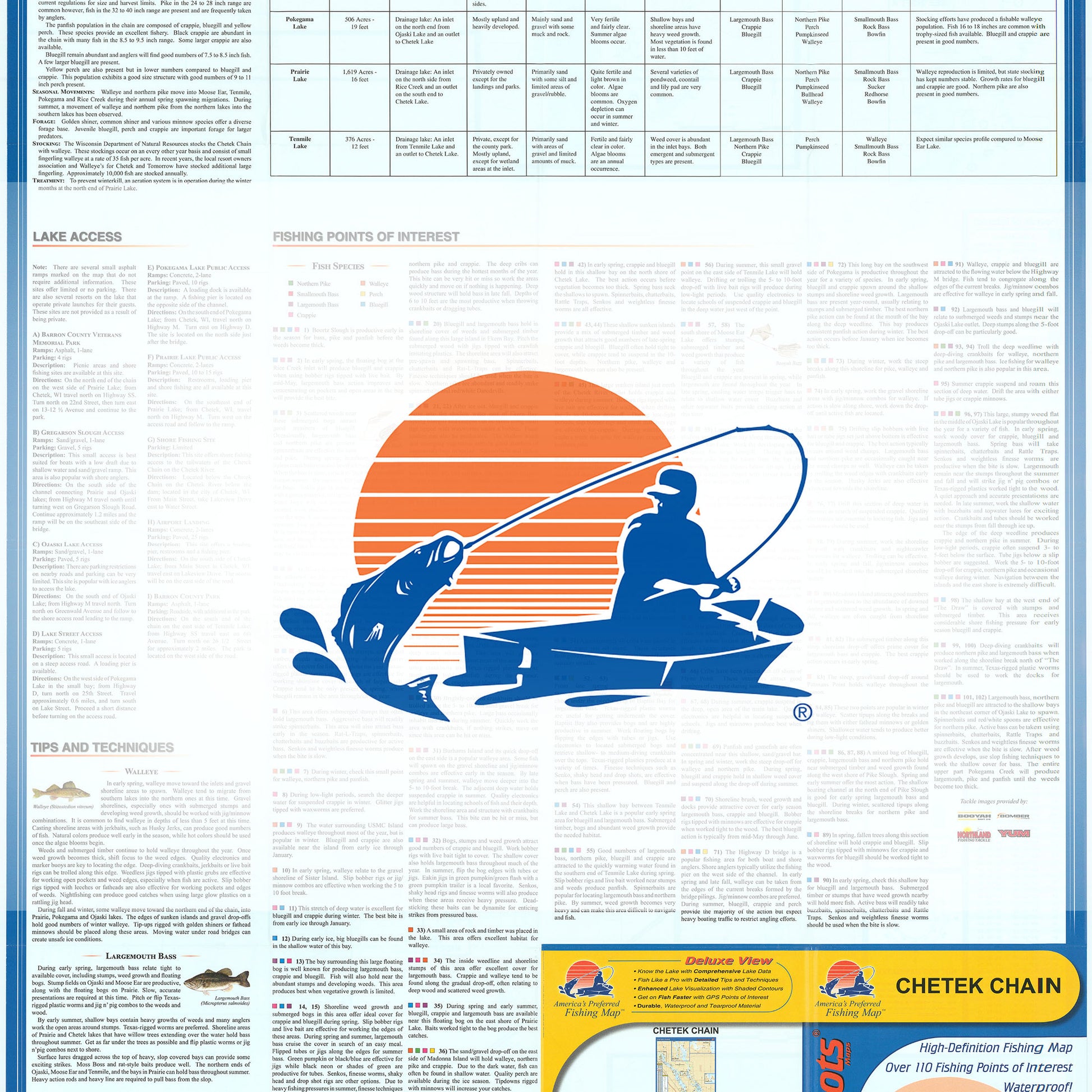 Chetek Chain (Barron Co) Fishing Map