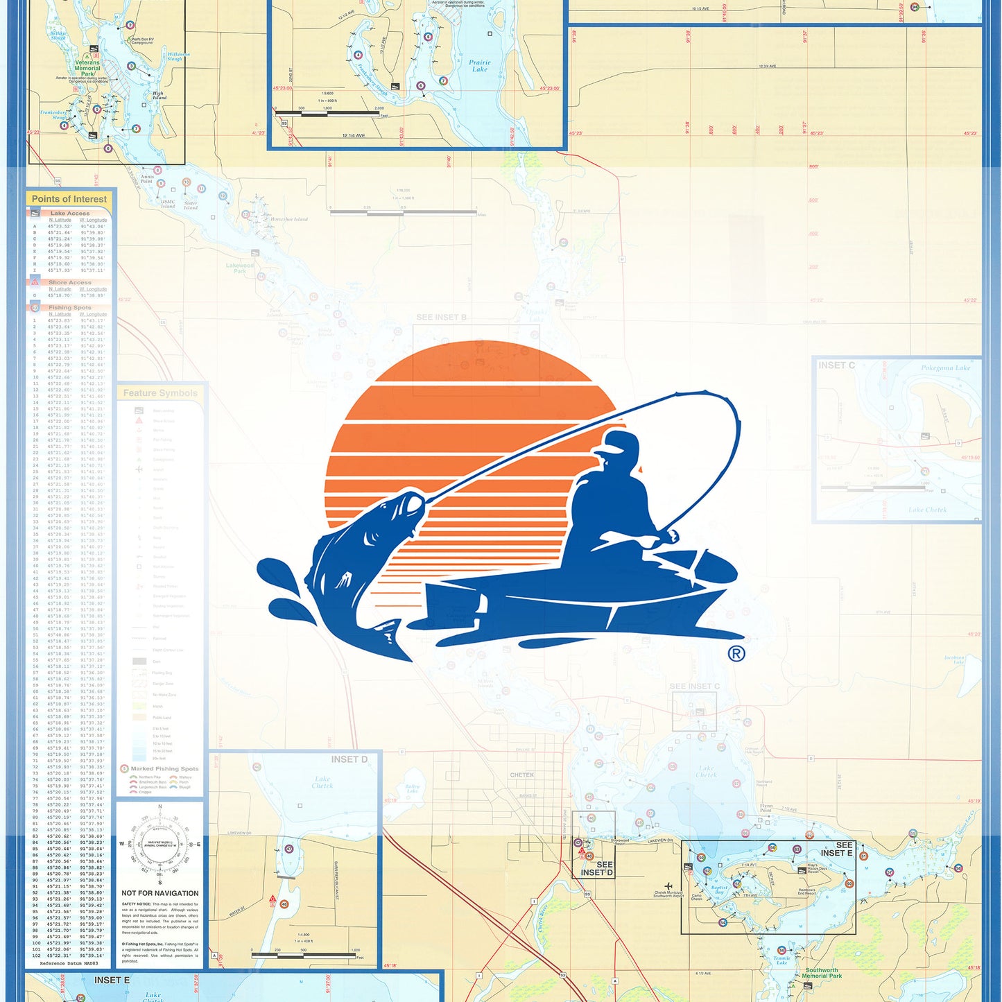 Chetek Chain (Barron Co) Fishing Map
