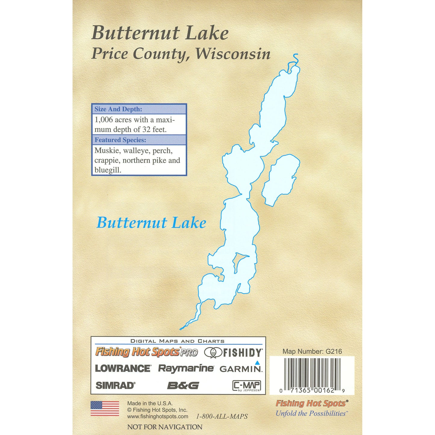 Butternut Lake (Price Co) Fishing Map