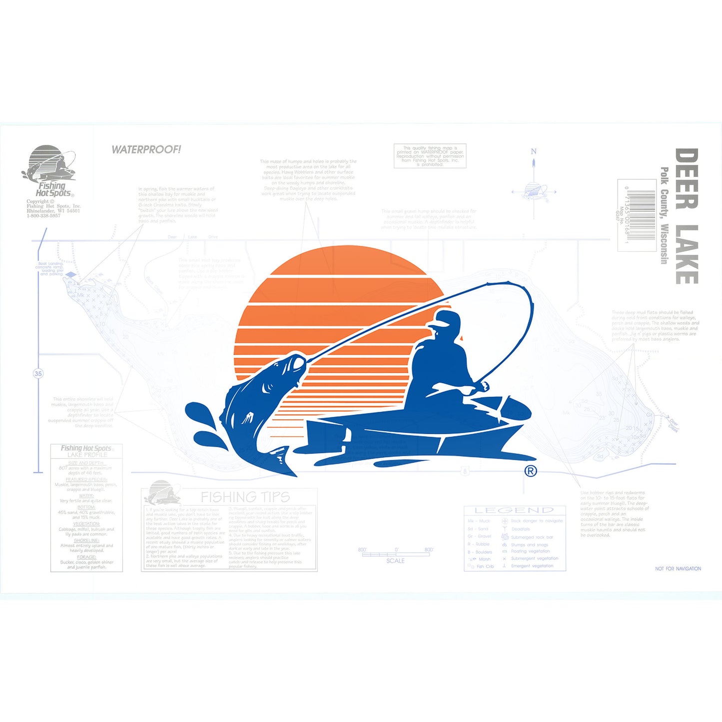 Deer Lake (Polk Co.) Fishing Map