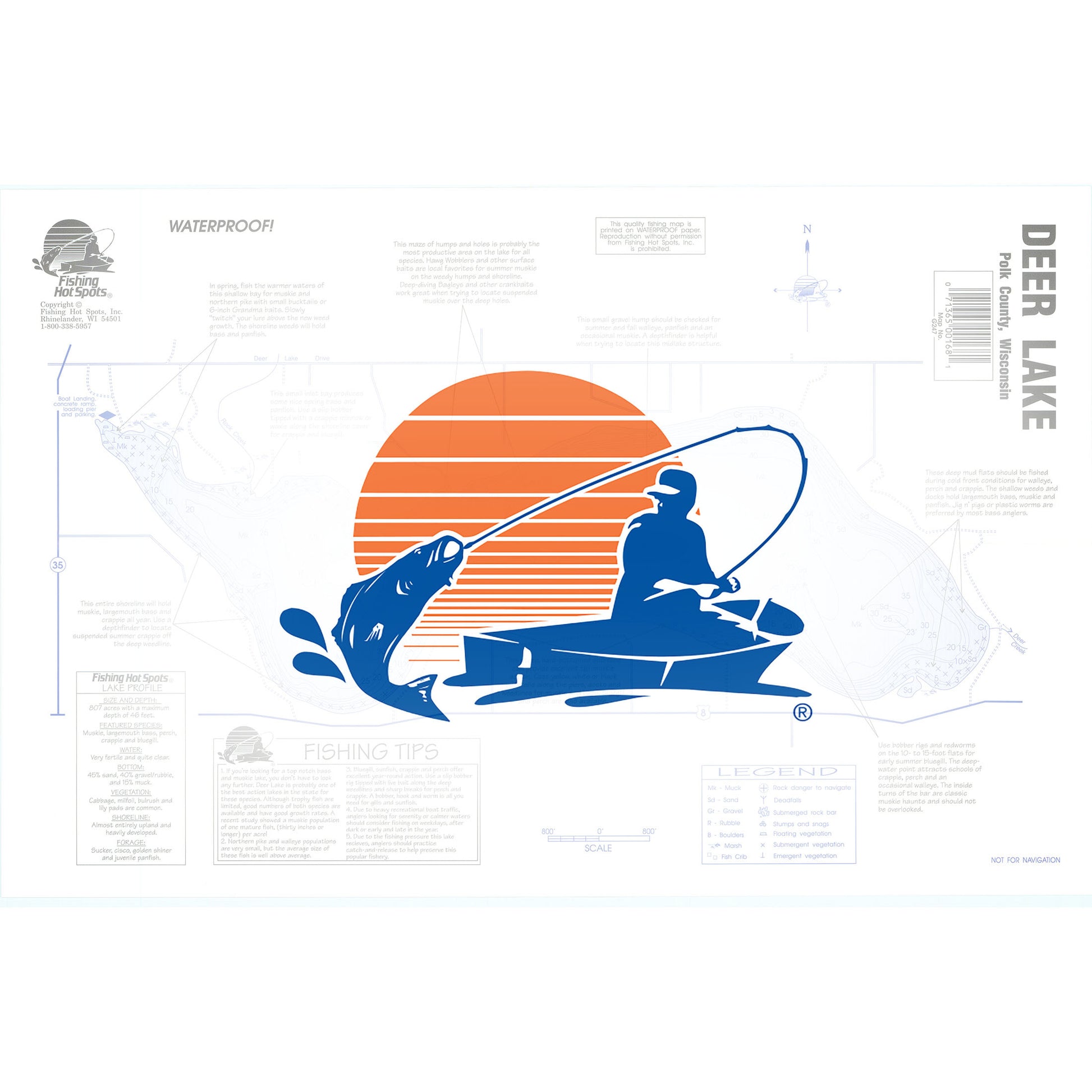 Deer Lake (Polk Co.) Fishing Map