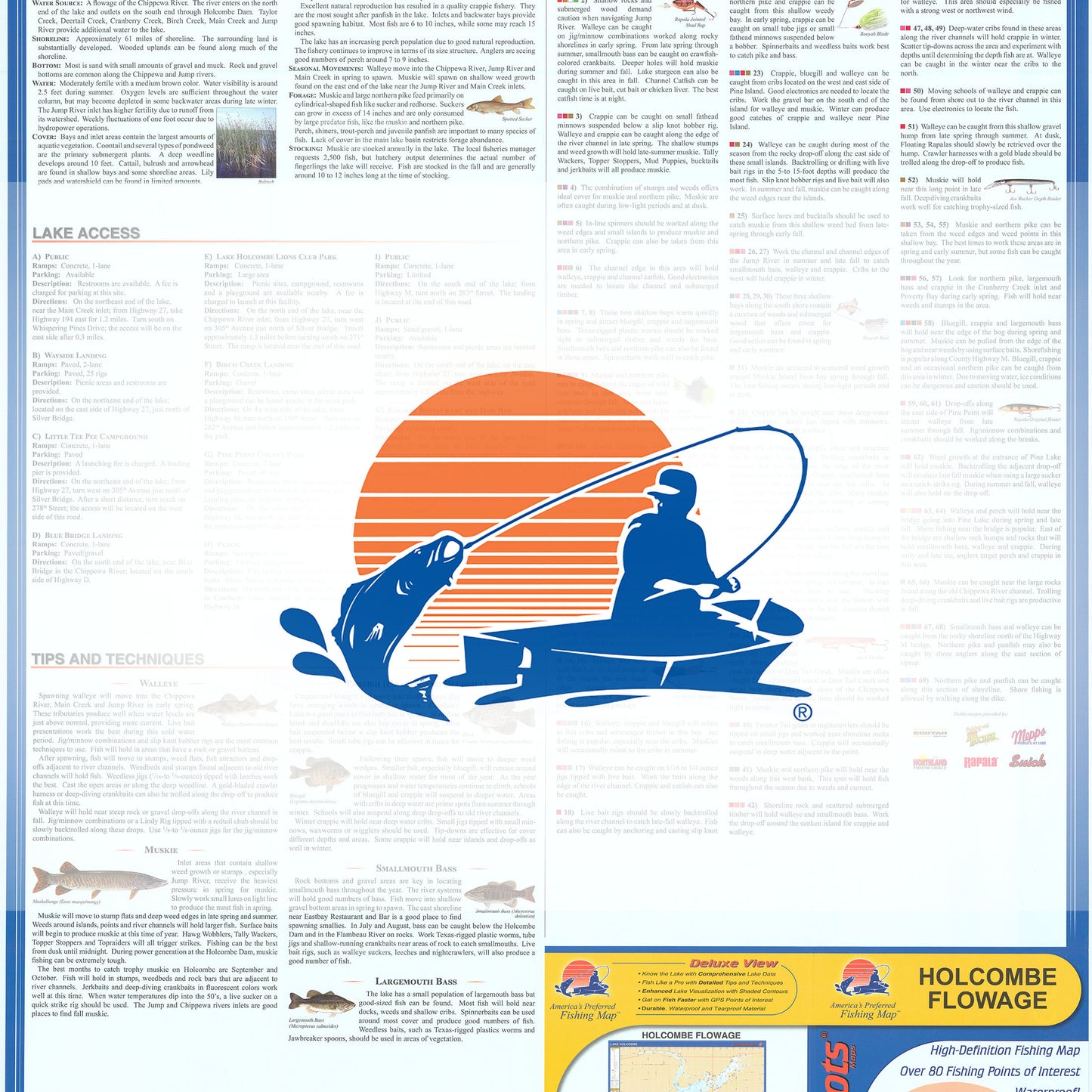 Holcombe Flowage (Chippewa Co) Fishing Map