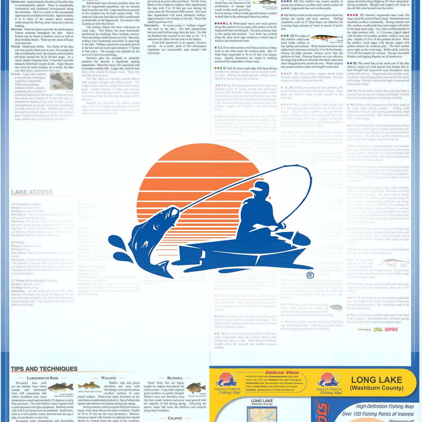 Long Lake (Washburn Co) Fishing Map
