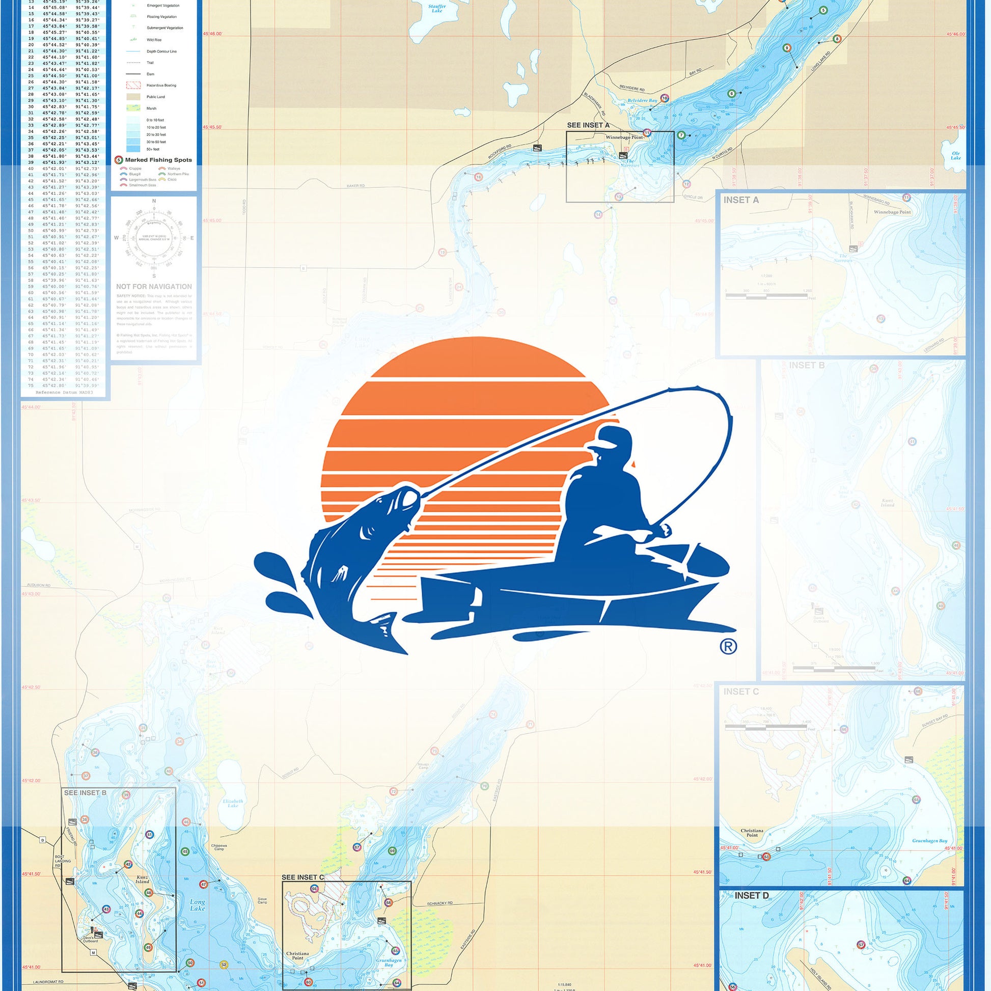 Long Lake (Washburn Co) Fishing Map