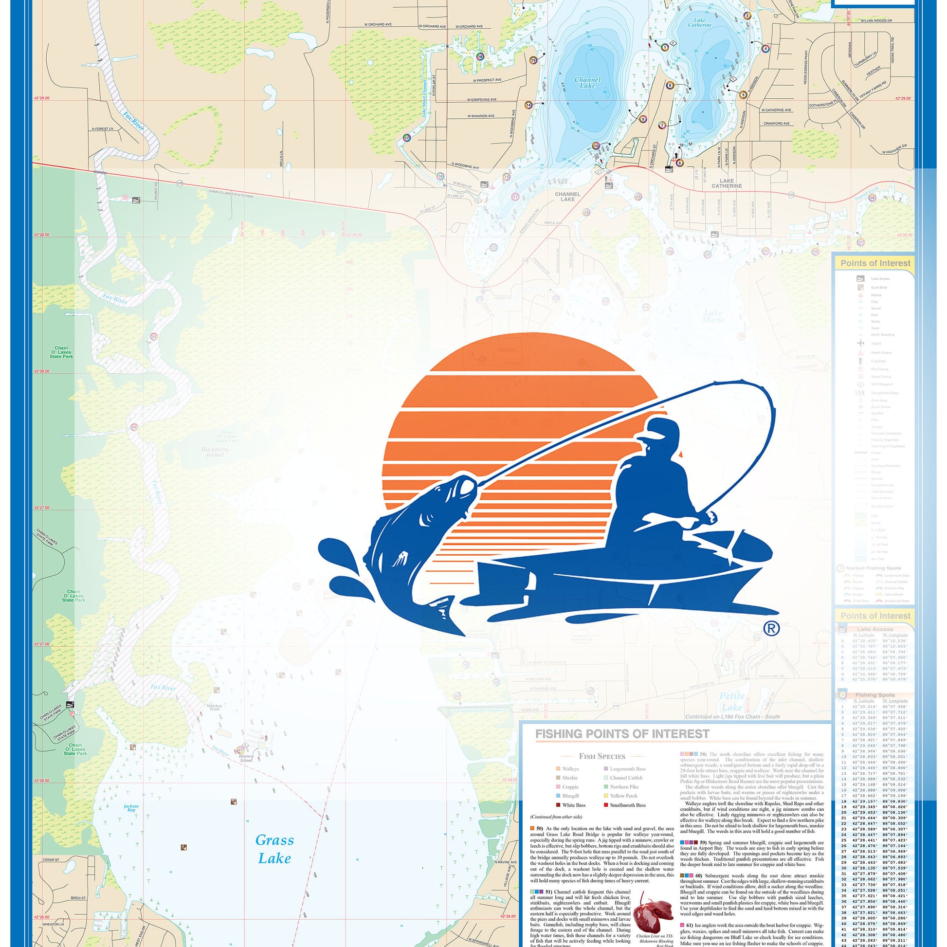 Fox Chain-North Fishing Map