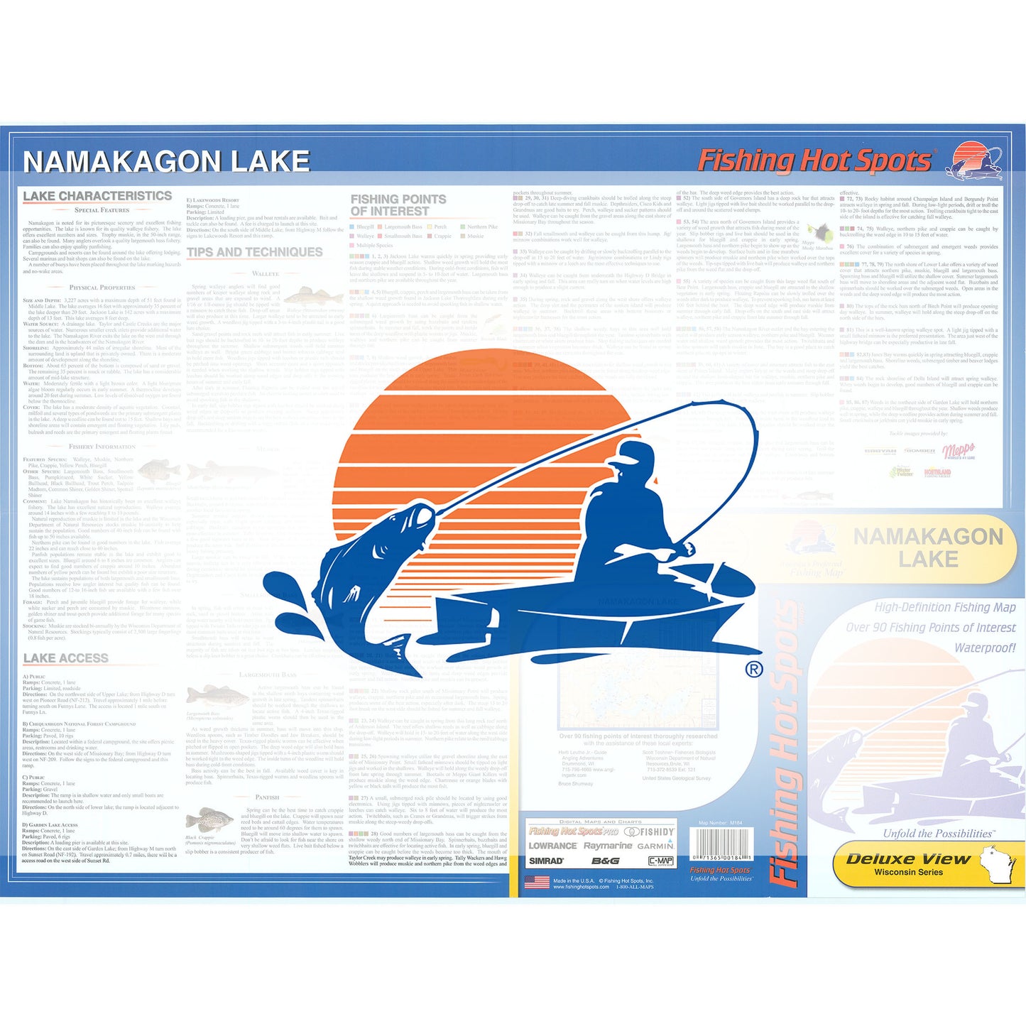 Lake Namakagon Fishing Map (Bayfield Co)
