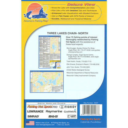 Three Lakes Chain-North (Oneida Co) Fishing Map