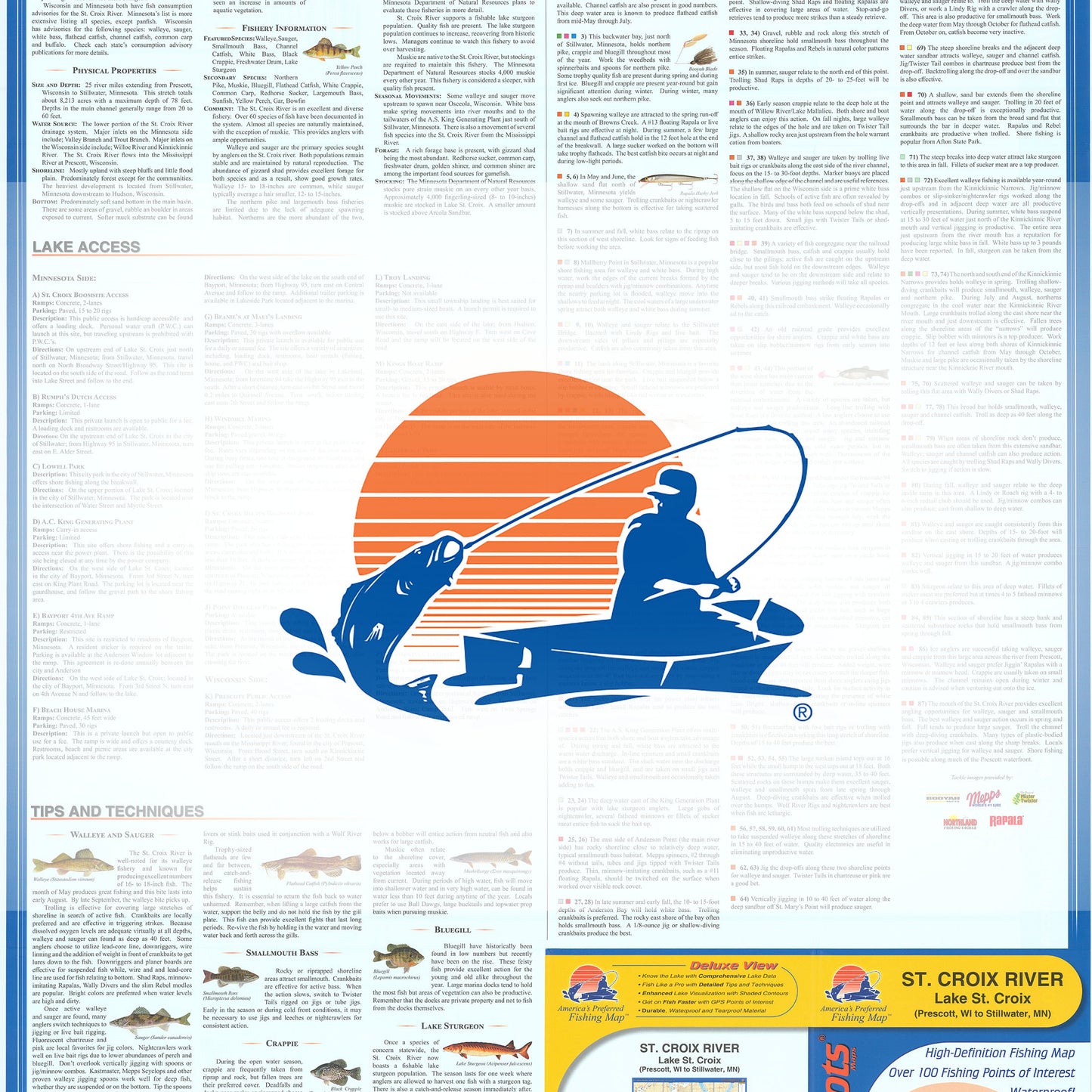 M230 - St. Croix River (Prescott to Stillwater - WI/MN) Fishing Map