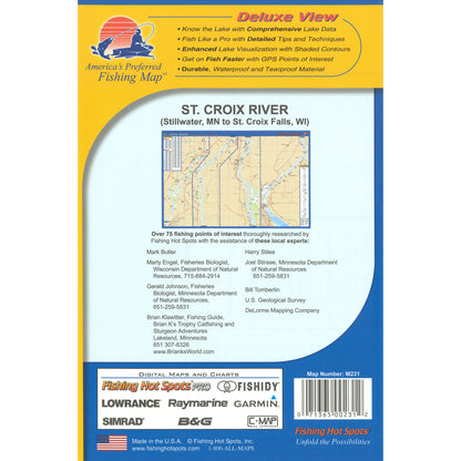 St. Croix River (Stillwater to St. Croix Falls - WI/MN) Fishing Map