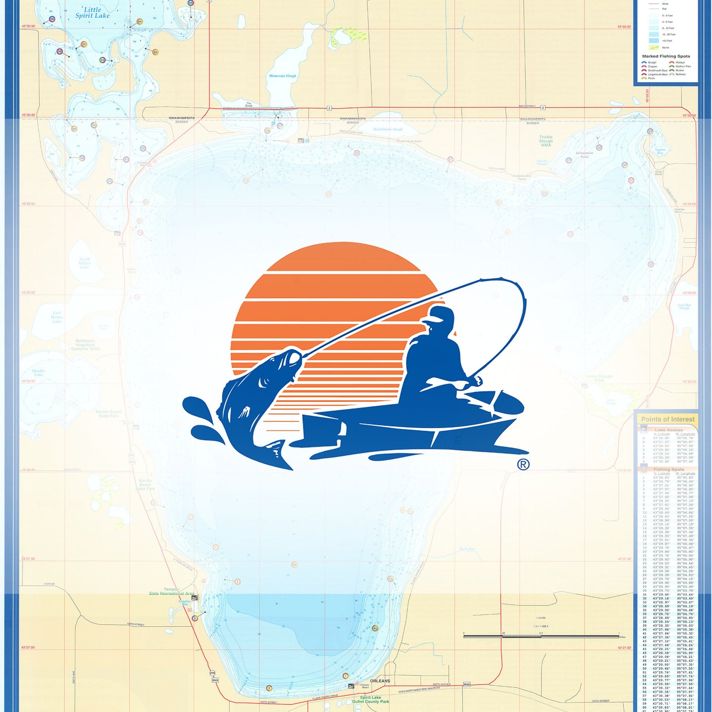 Spirit Lake Fishing Map