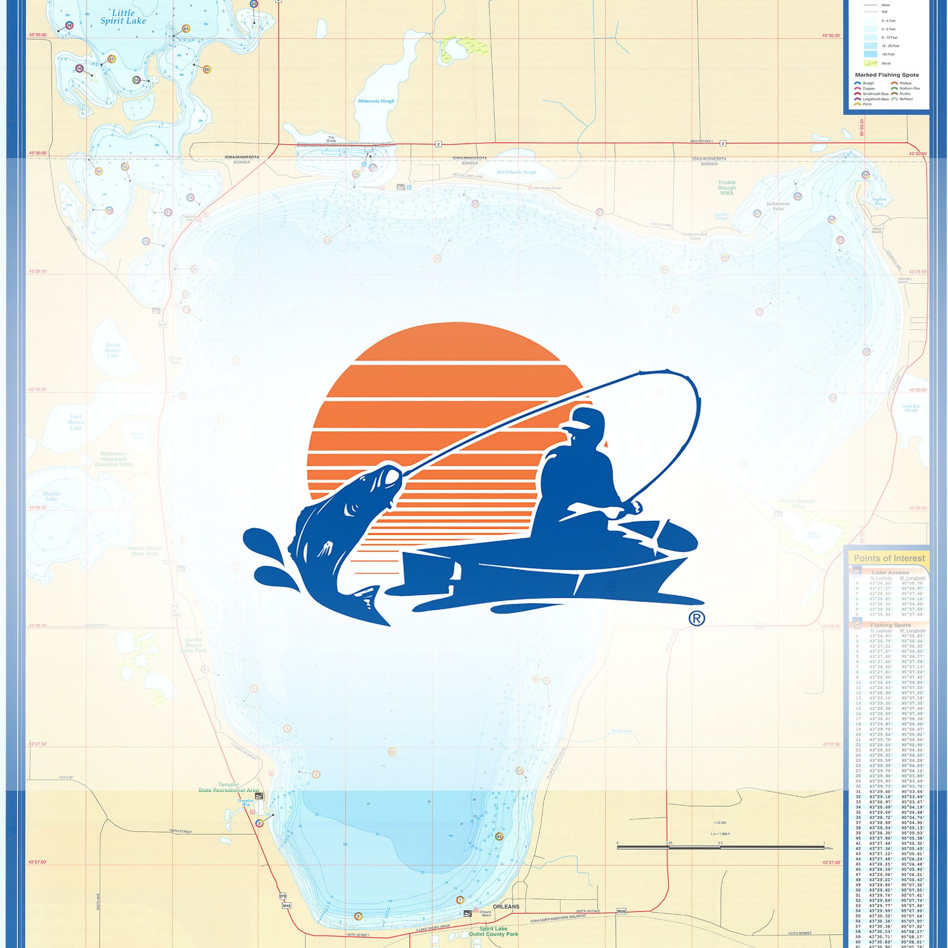 Spirit Lake Fishing Map