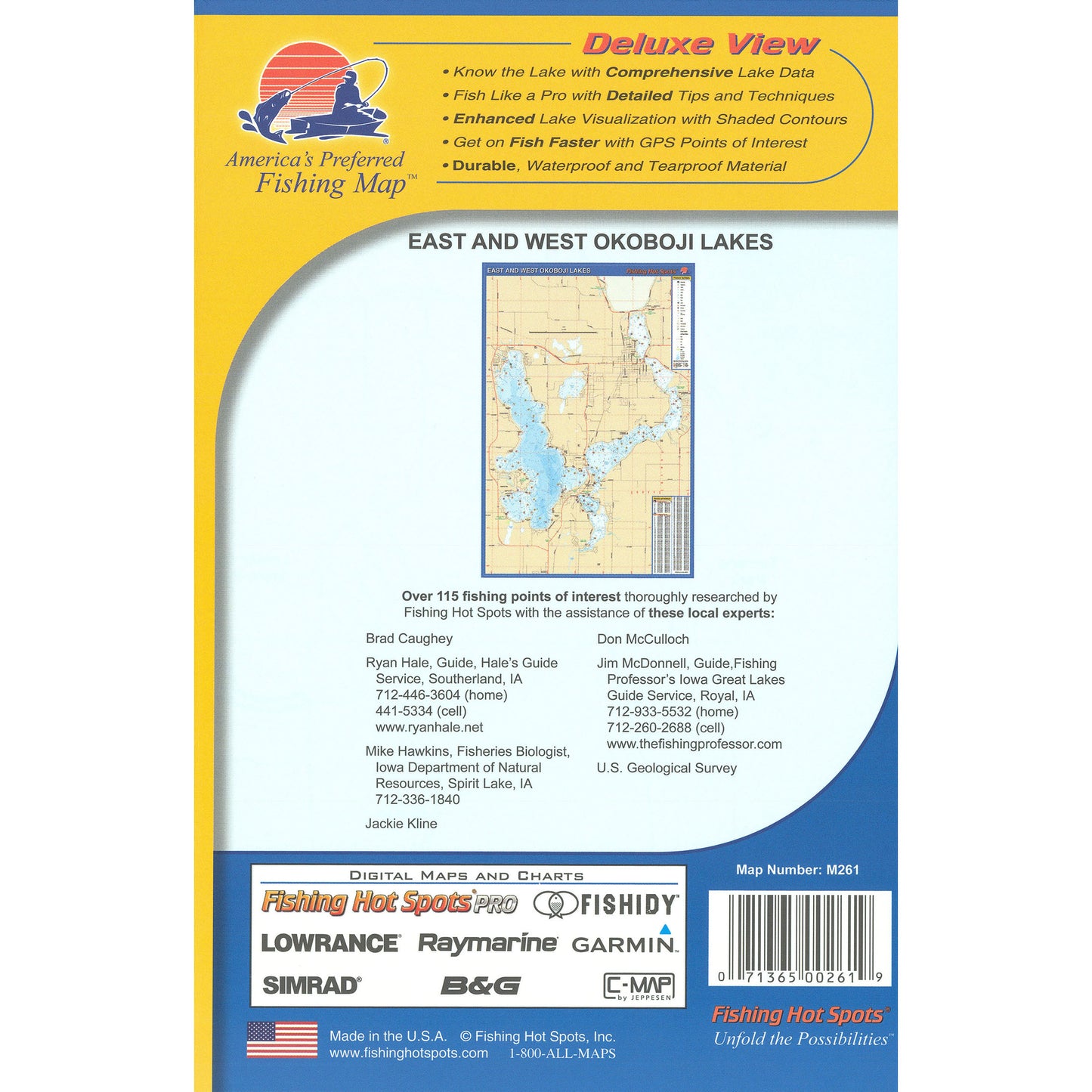 Okoboji Lakes-East/West Fishing Map