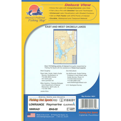Okoboji Lakes-East/West Fishing Map